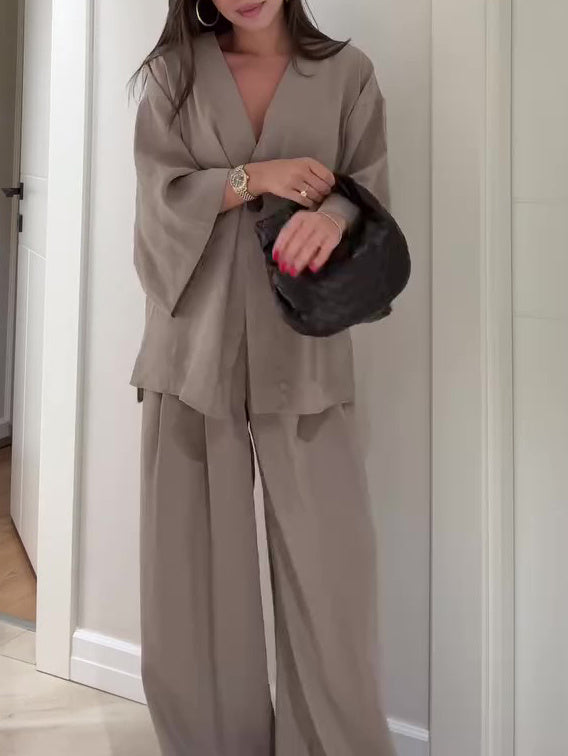Ein-Knopf-Blazer & Hose in Uni-Farbe