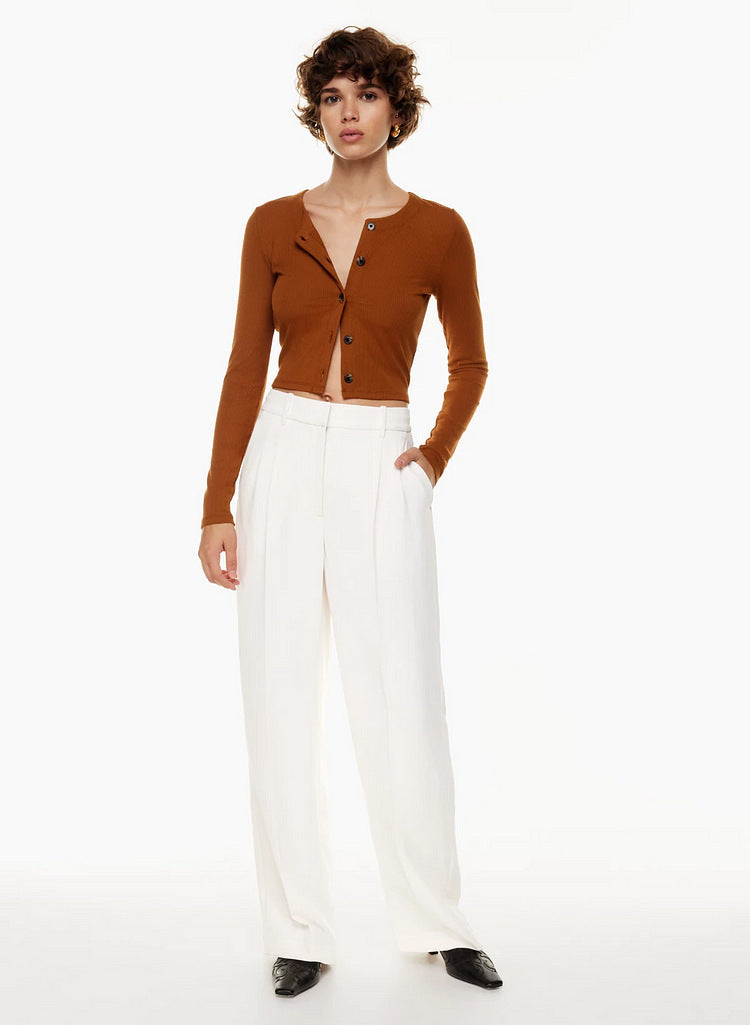 Weite High-Waist-Hose